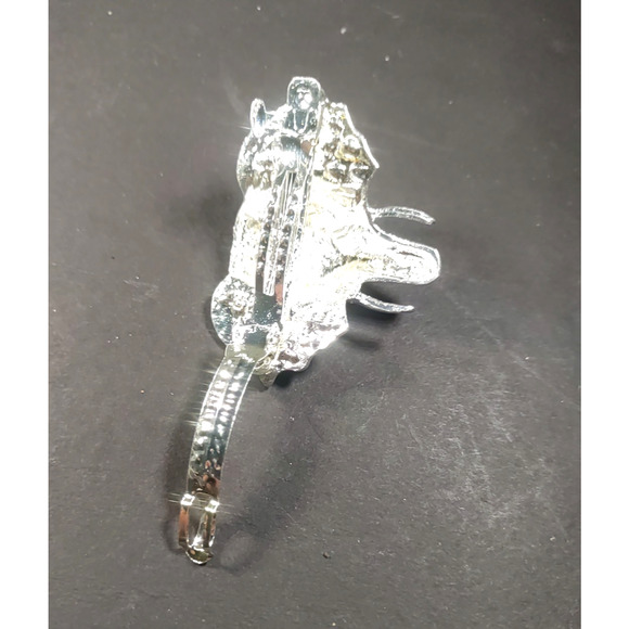 Set Of 4 Hair Barrette Tension Clips Elephant Rhinestone Clear Pink Blue - Picture 3 of 8